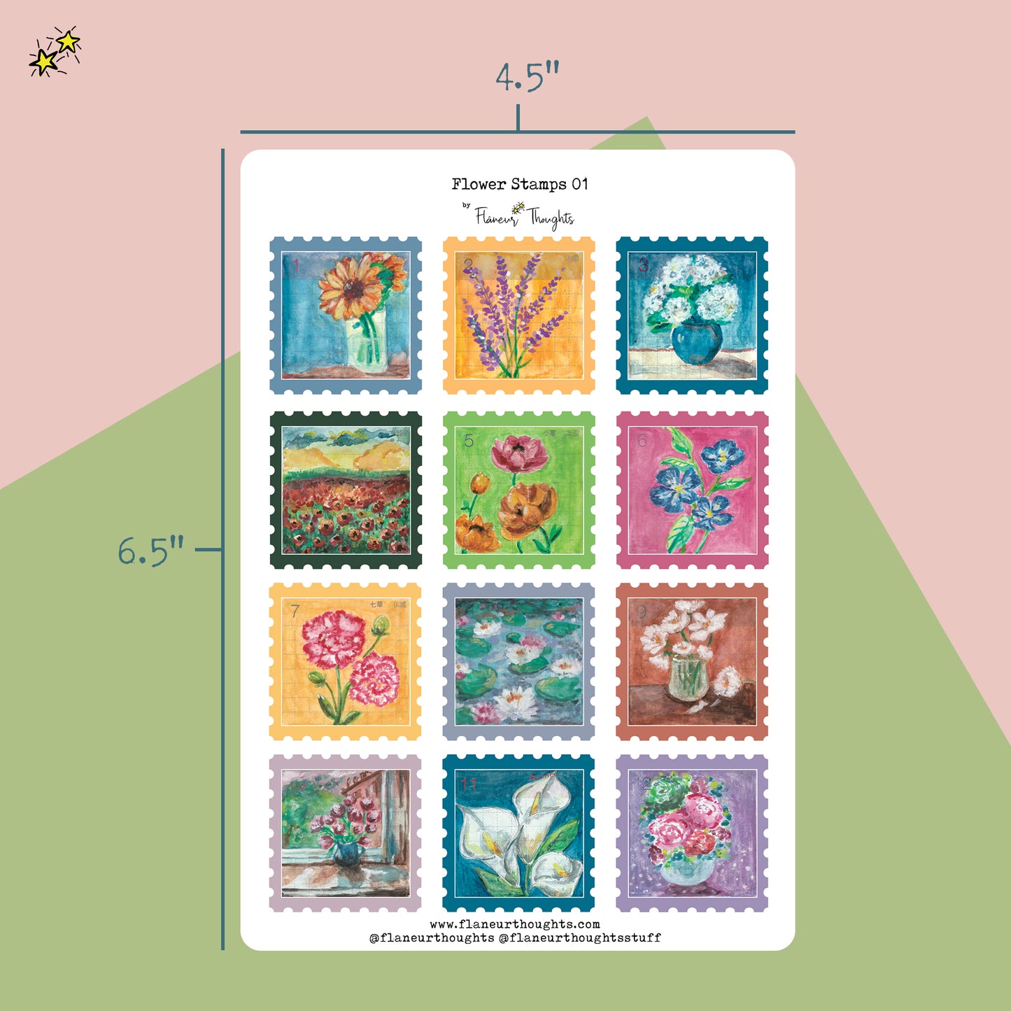 Flower Stamps 01 to 03