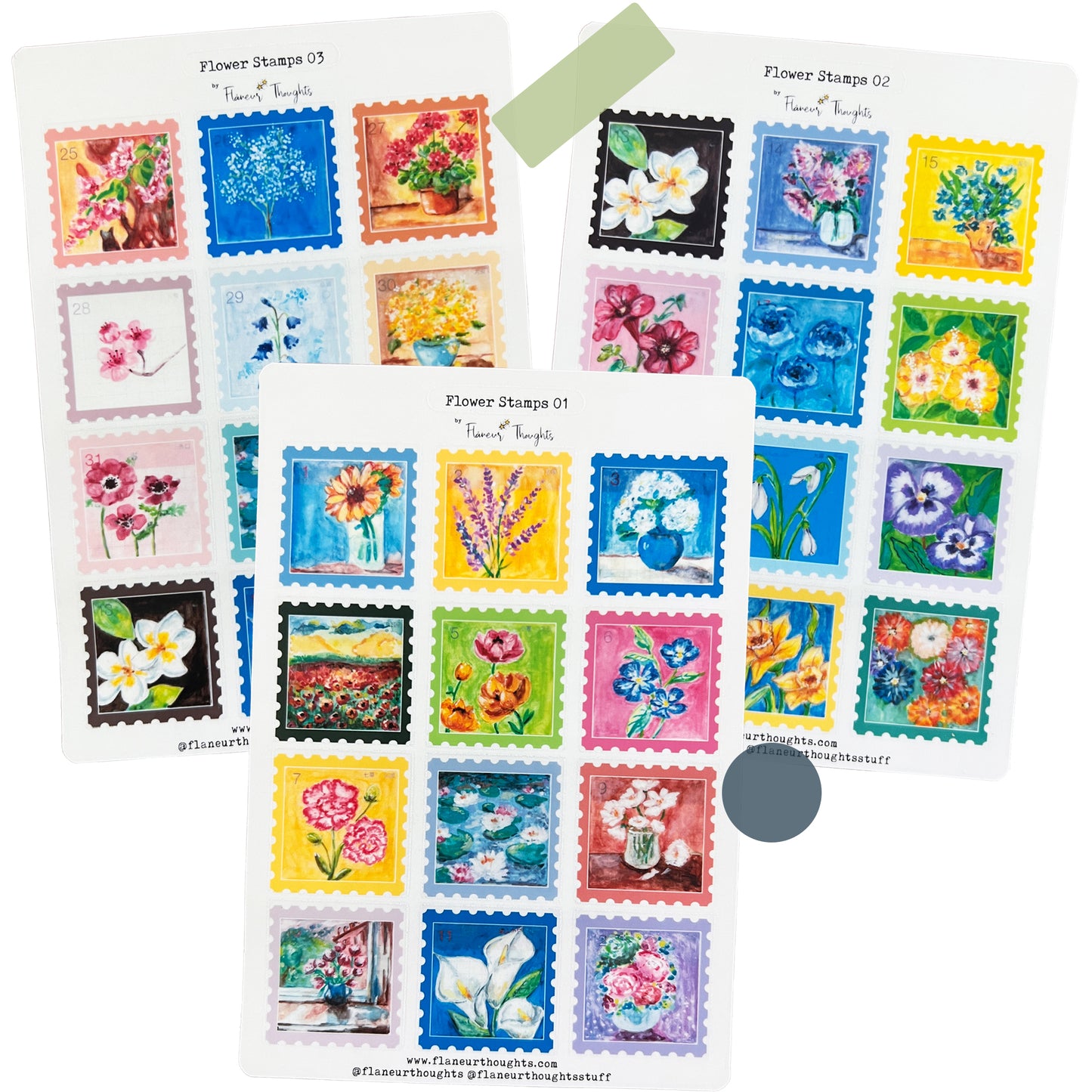 Flower Stamps 01 to 03