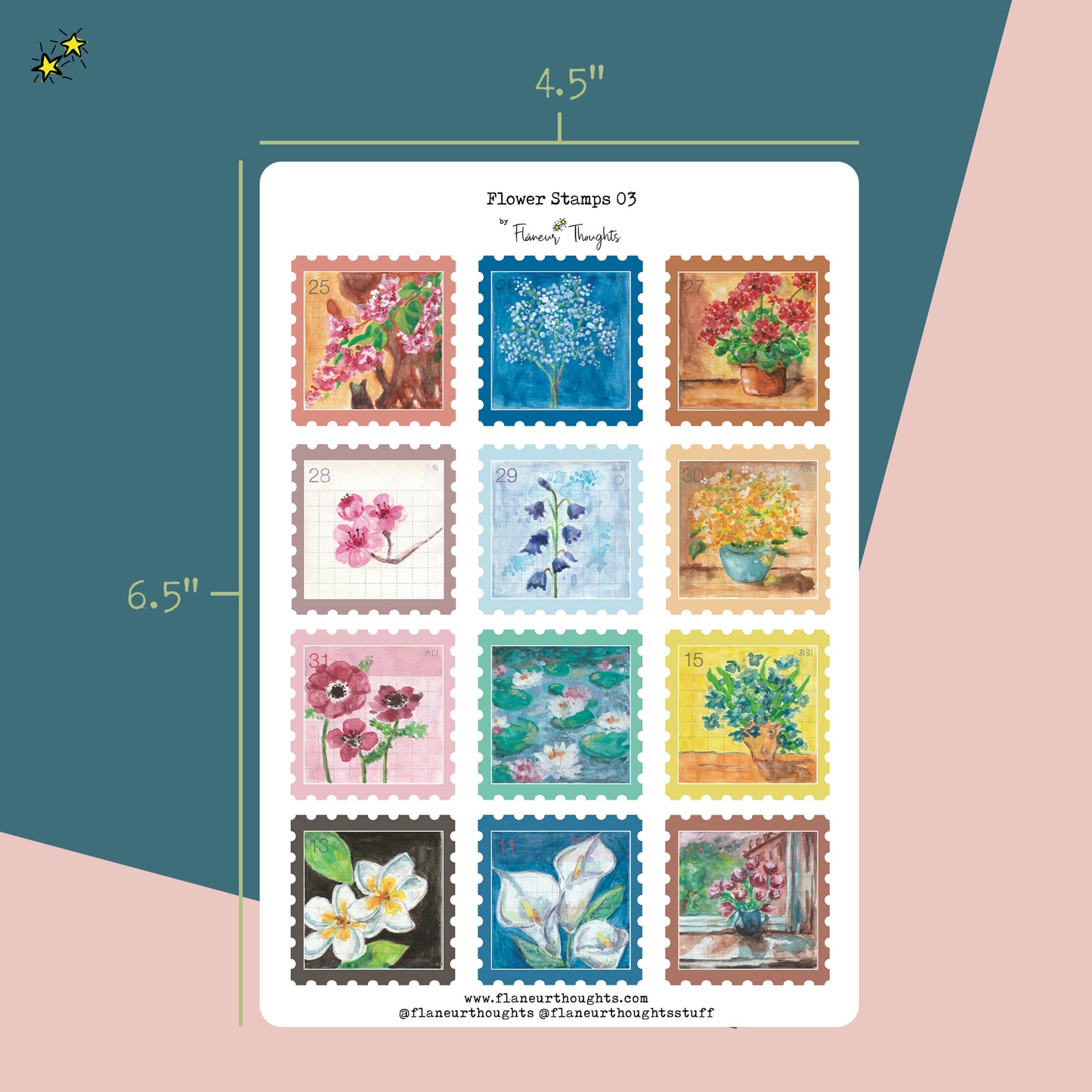 Flower Stamps 01 to 03