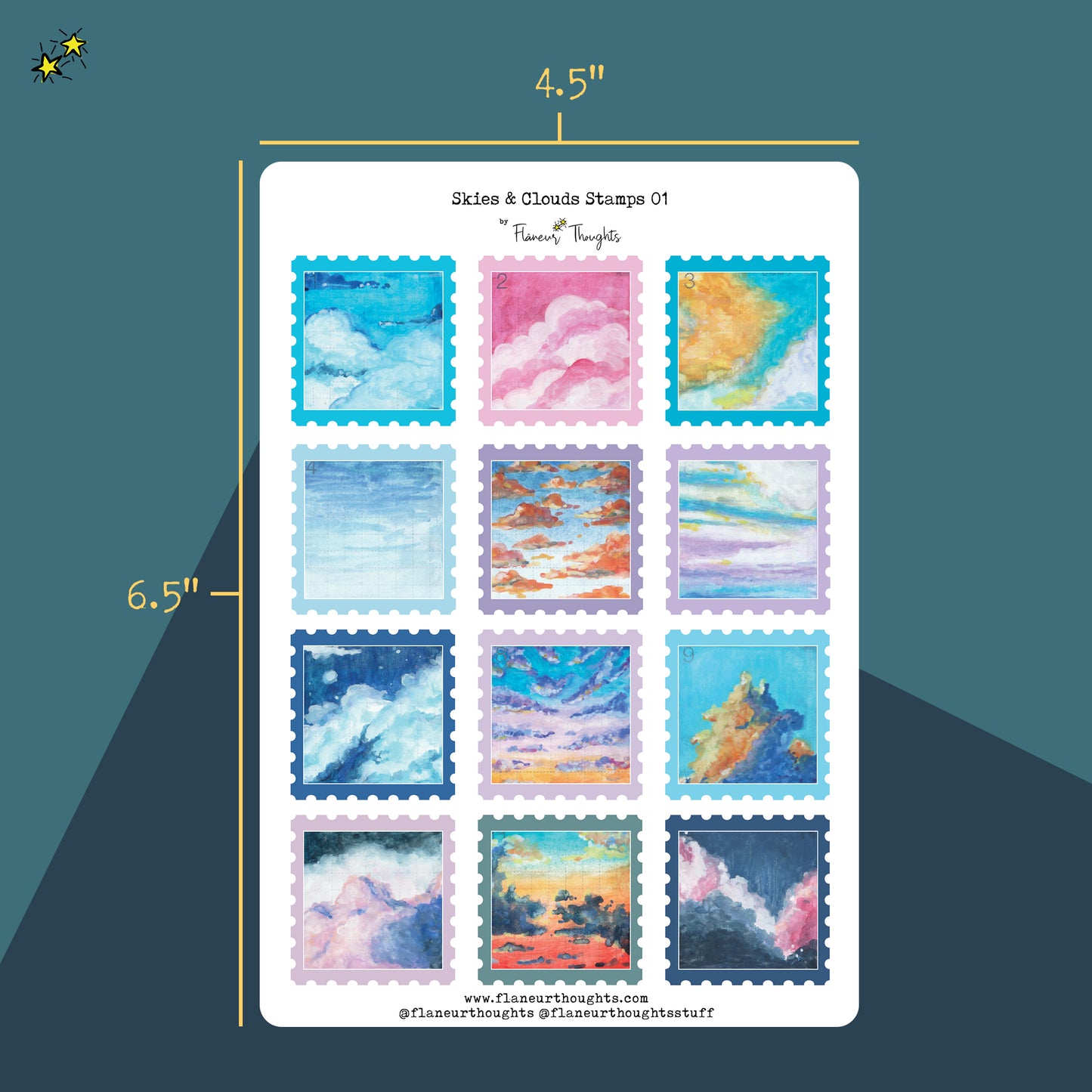 Skies and Clouds Stamps 01 to 03