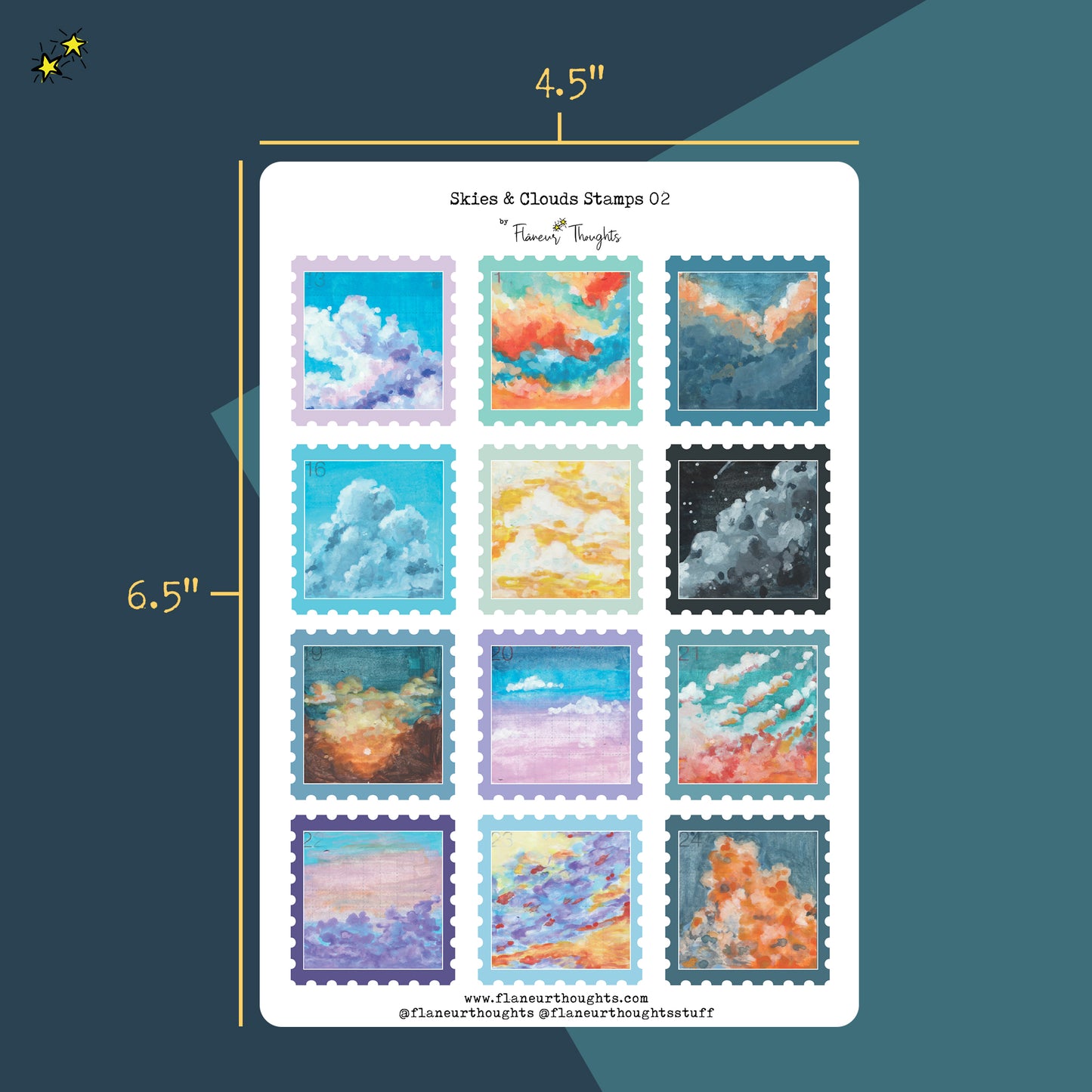 Skies and Clouds Stamps 01 to 03